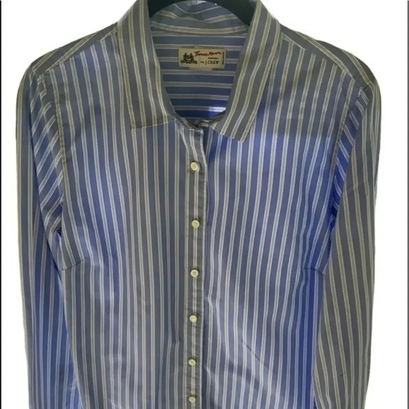 SAILORCORE Blue Stripe Thomas Mason London Shirtmaker For JCrew 8 - Picture 1 of 7